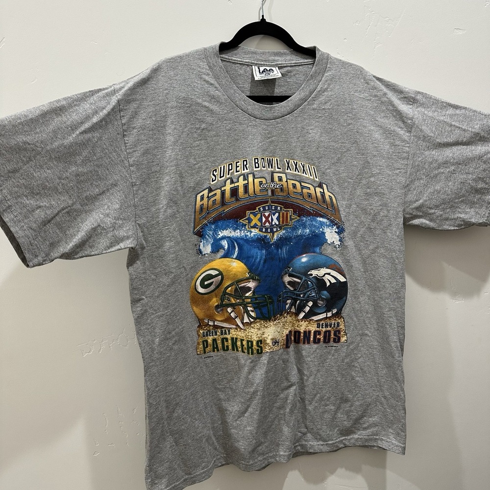 Vtg Denver Broncos Green Bay Packers Super Bowl 32 Battle at theBeach Sweatshirt